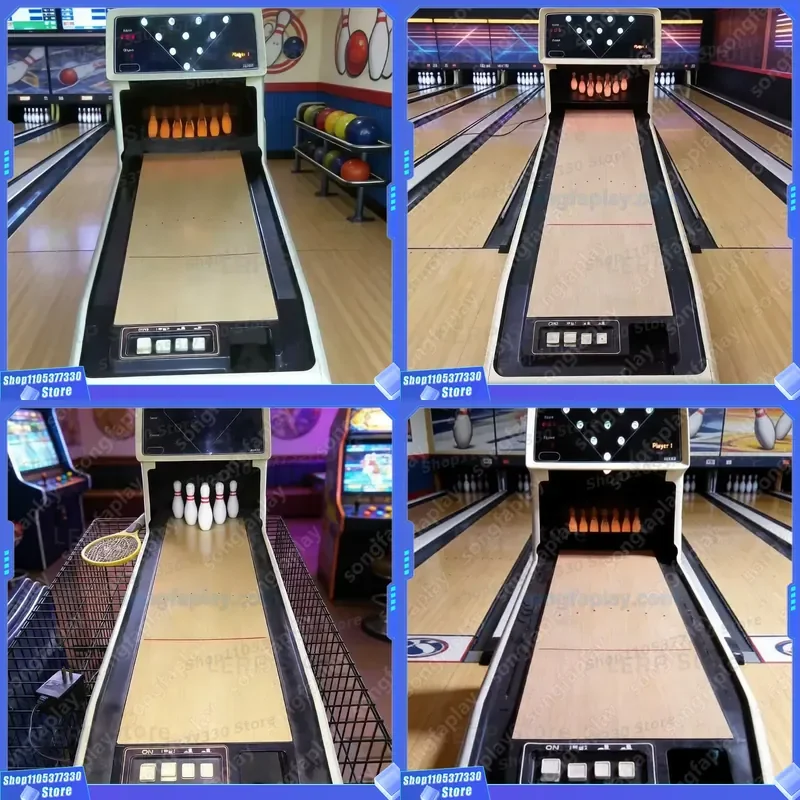 Retro Electronic Tabletop Bowling Game Machine for Family Indoor Entertainment Arcade Style Mini Bowling Set for Kids and