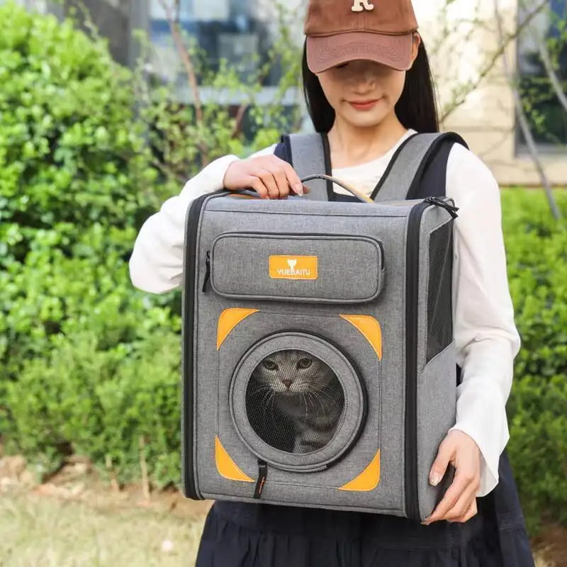 

Multi-Functional Breathable Pet Backpack Spacious Breathable Portable Ventilated Comfortable Large Capacity Travel Cats and Dogs