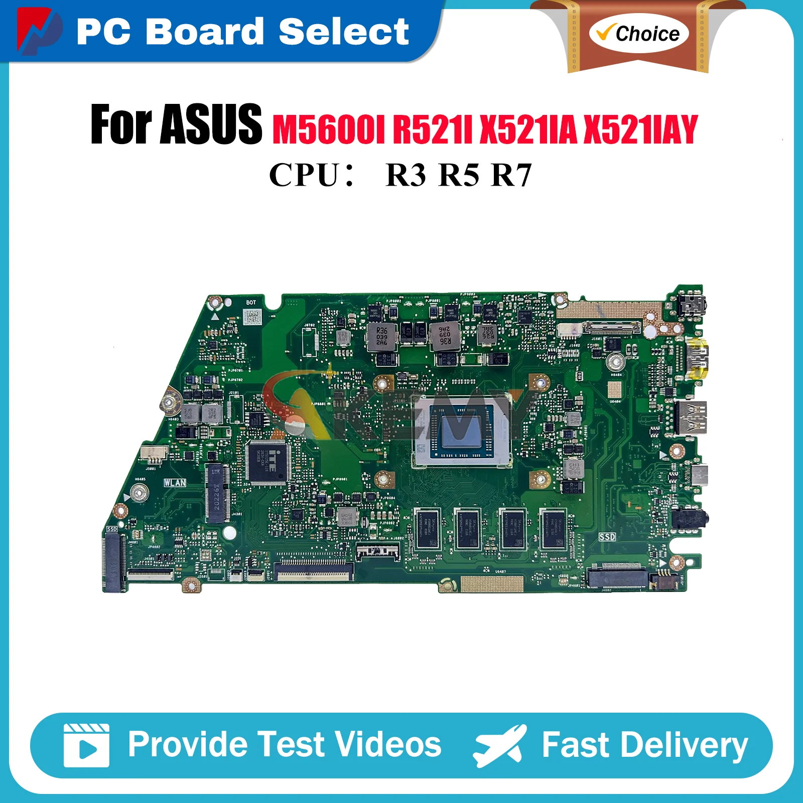 

X521IA Материнская плата для ноутбука ASUS VivoBook M5600I R521I X521IAY X521I X521IA Материнская плата для ноутбука с процессором R3 R5 R7 100% тест в порядке