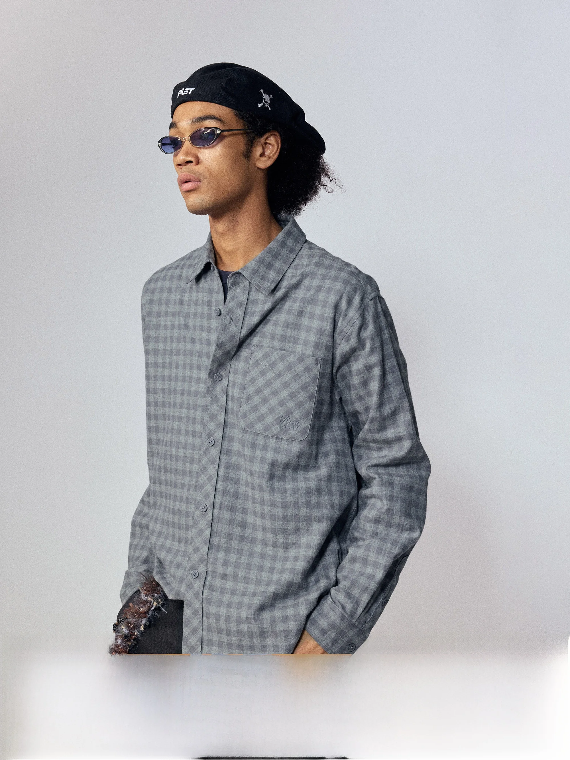 

Monterest Outdoor Vintage Loose Casual Plaid Patch ket Long Sve irt Top Lazy Sle Cotton Youth Full Zipper Closure