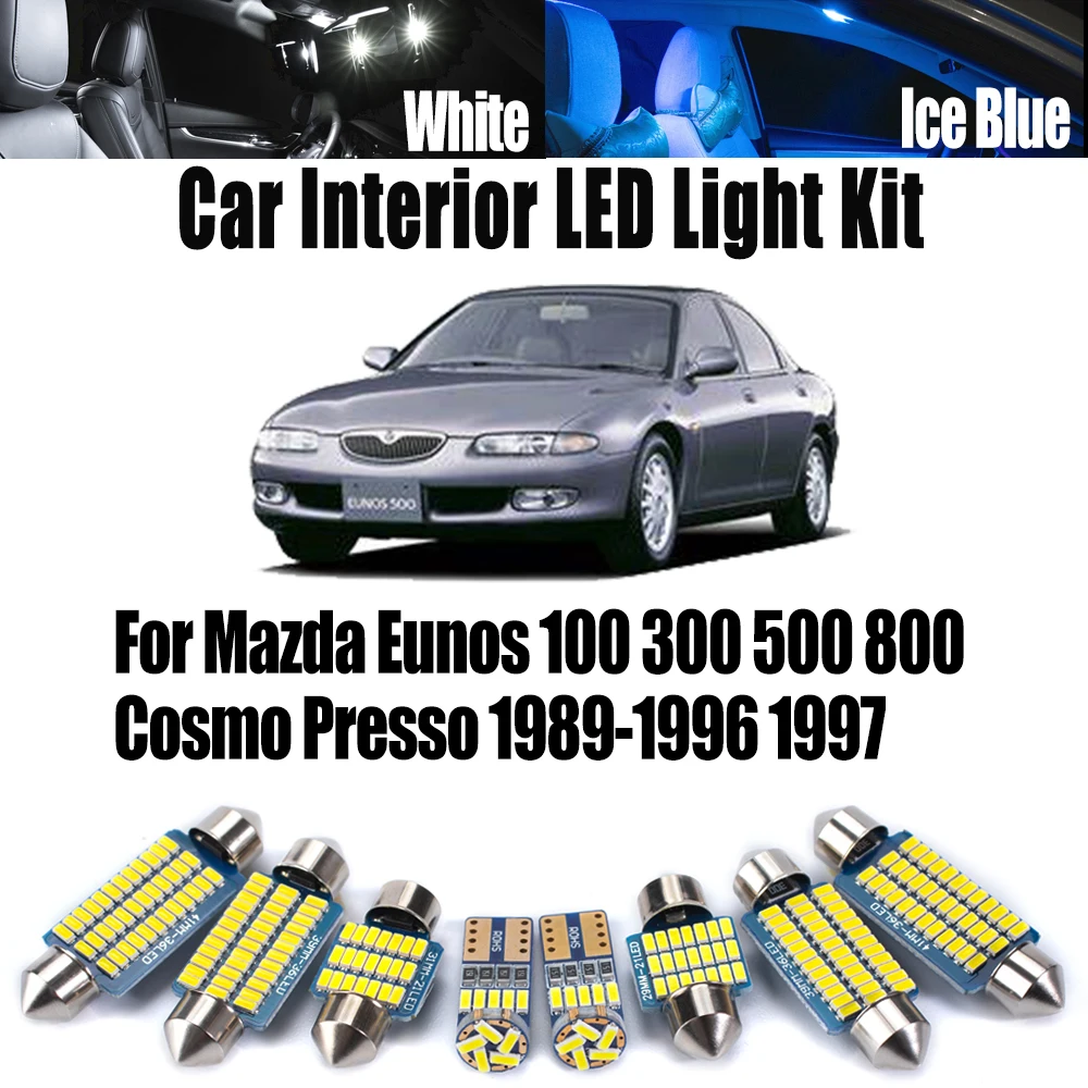 

Canbus For Mazda Eunos 100 300 500 800 Cosmo Presso 1989-1996 1997 Trunk Plate Bulbs Car LED Interior Ceiling Dome Light Kit