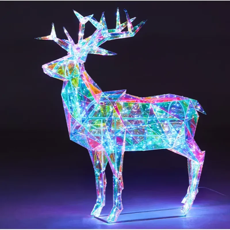 Christmas LED Outdoor Lights 3D Luminous Deer Holiday Decoration for New Year Valentine's Day and Halloween