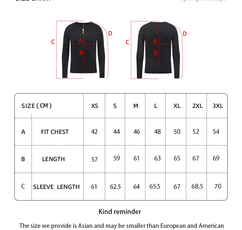 YKYWBIKE Herren Radfahren Basisschichten Winter & Herbst Fahrrad Unterhemd Langarm Thermofleece Rennrad Radfahren Basisschicht – Detail 2