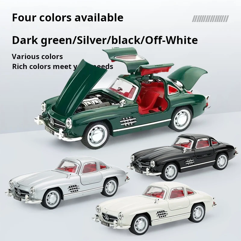 1:32 300SL Alloy Car Model Sound and Light Pull Back Children's Toy Collectibles Birthday gift