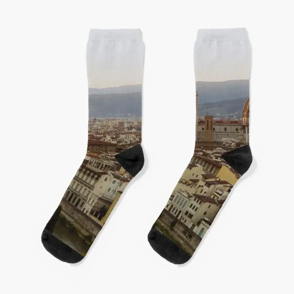 Italy Florence city sunset Duomo Socks christmas gifts japanese fashion hiphop Male Socks Women's