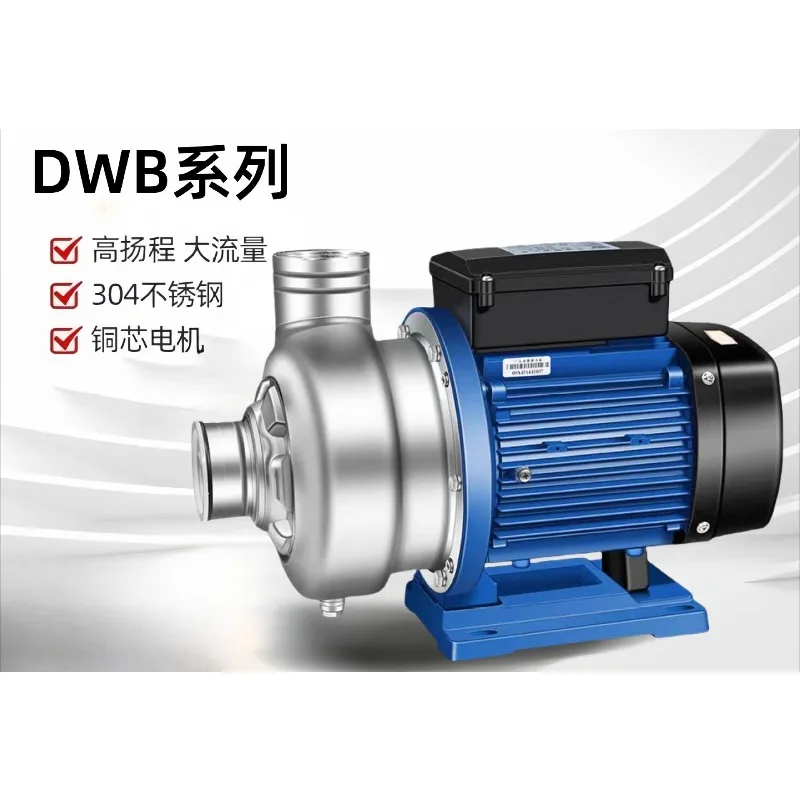 Large Flow Stainless Steel Hot Water Circulation Booster Pump, Pure Copper Motor Horizontal Centrifugal Pump