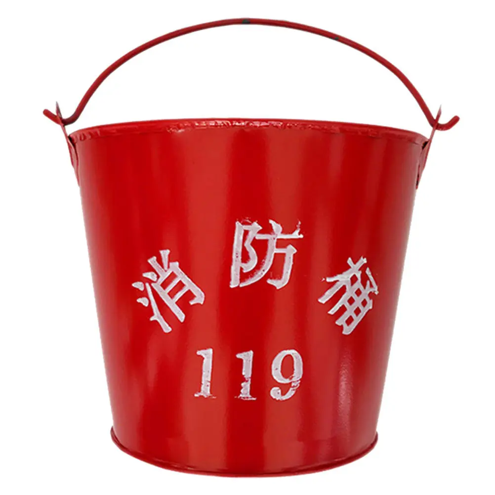 Emergency Sand Bucket Iron Semi-Circular Fire Emergency Utility Bucket Portable Thickened Metal Storage Sand Container