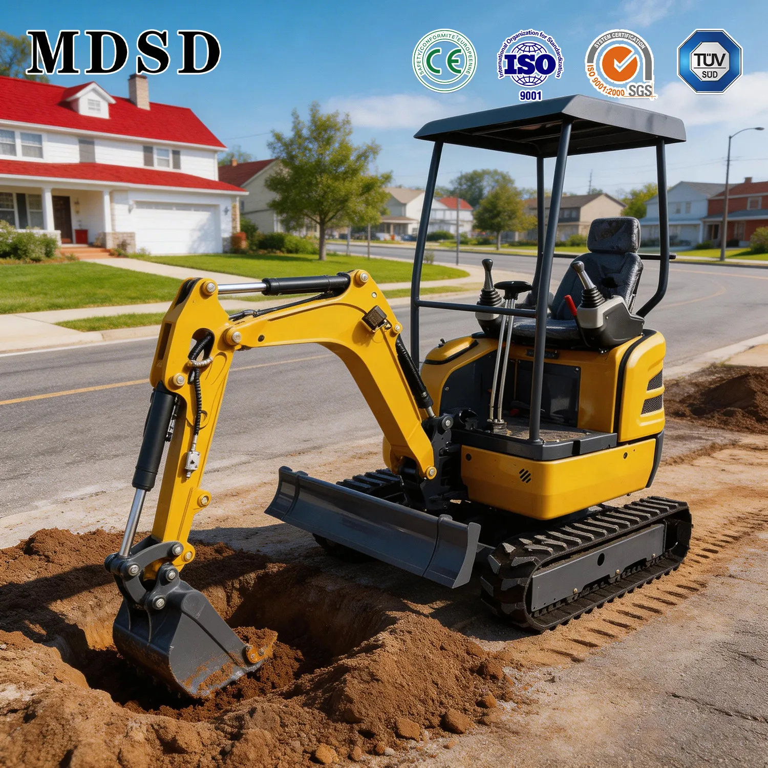

Compact Mini Excavator 1Ton Small Digger 360° Rotation Hydraulic Crawler Excavator For Narrow Space Work Digger EPA Euro 5
