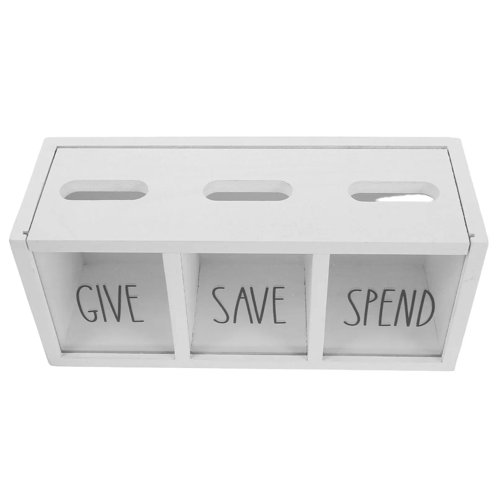 wooden-piggy-bank-white-finish-give-save-spend-money-saving-box-wall-mount-kids-coin-bank-for-bedroom-living-room-laundry-room