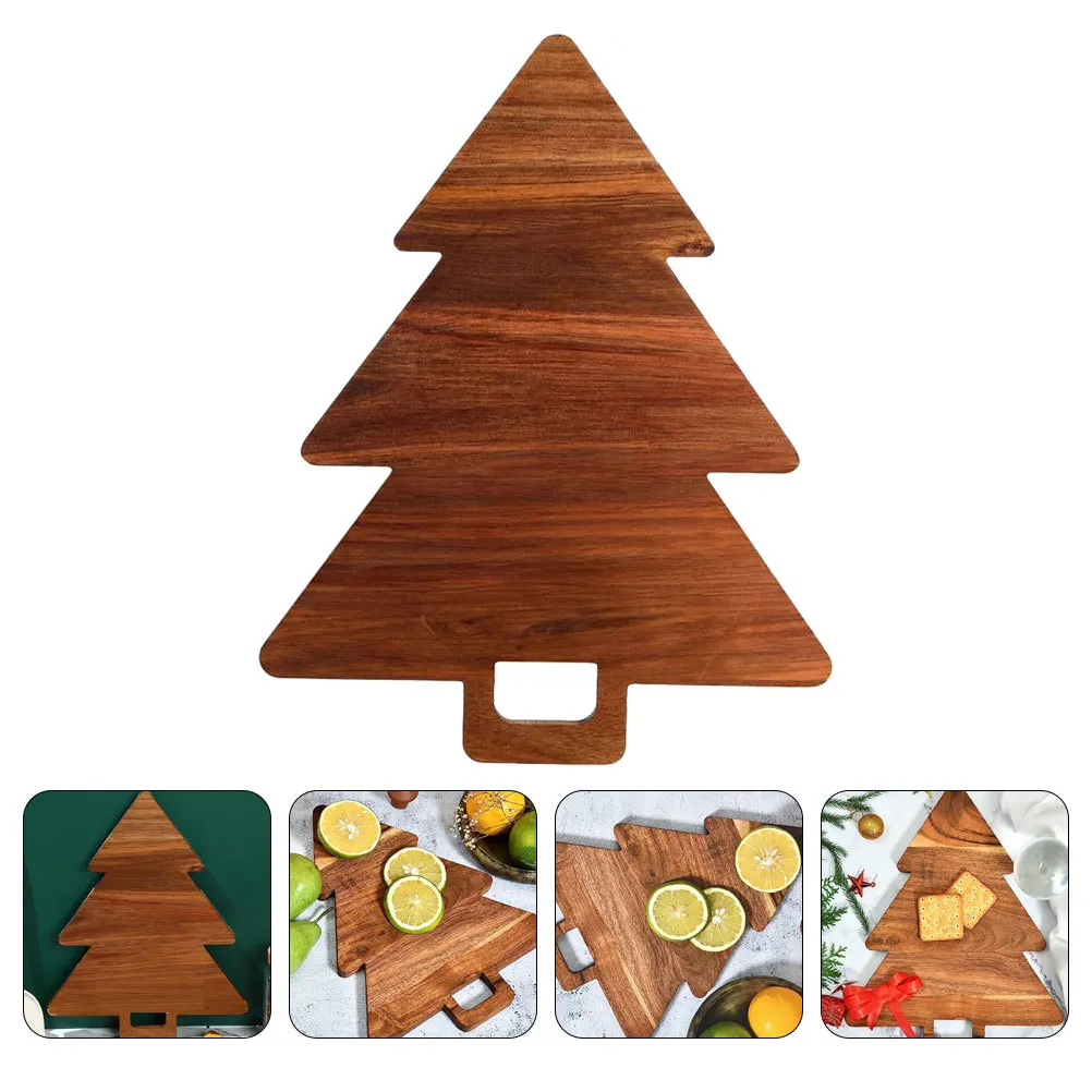 

Christmas Tree Wooden Cutting Board Bright Color Multi Use Kitchen Chopping Board Charcuterie Cheese Fruit Pizza Serving Tray