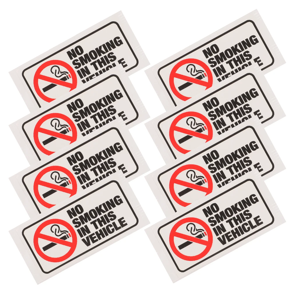 

8 Pcsno Smoking Sticker This Vehicle Anti-smoking Label Stickers Water Proof Decals for Vehicles Copper Plate