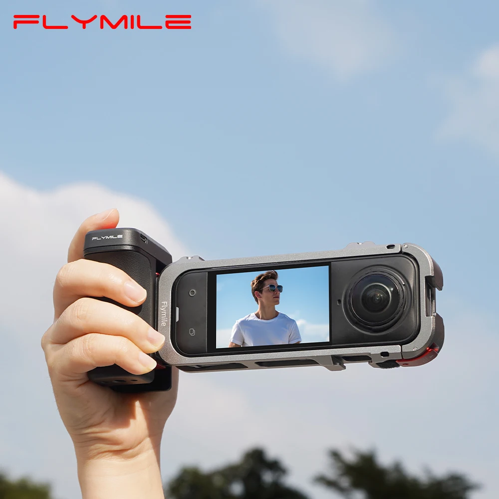 

Flymile Bluetooth Remote Control Street Grip Holder for Insta360 Ace Pro 2/Insta360 X5 Accessories Handle With Shutter Button