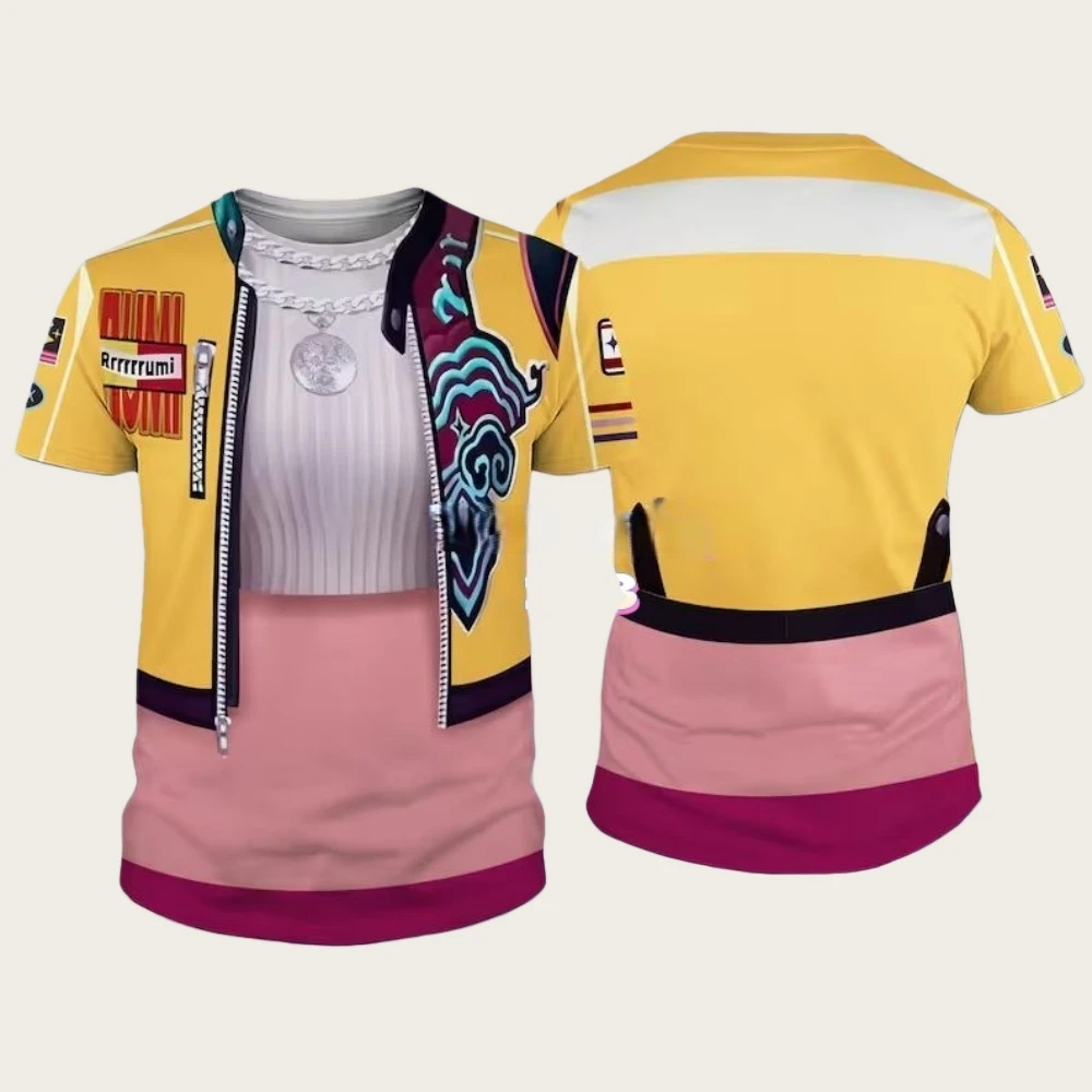 

Kpop Косплей Костюм Детская футболка с рисунком персонажа из мультфильма Летние футболки с короткими рукавами Повседневная детская одежда Рождественские подарки