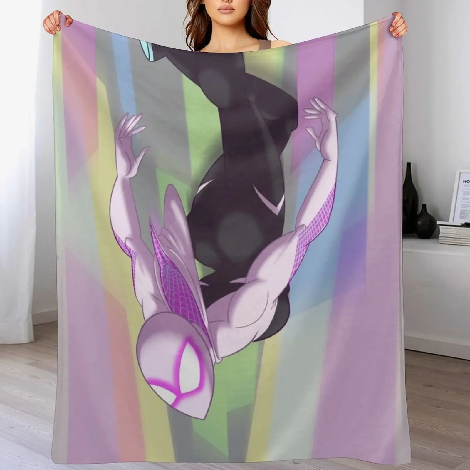 

Spder-Gwen Dive Throw Blanket Sleeping Bag Cute Plaid Baby Decoratives Blankets