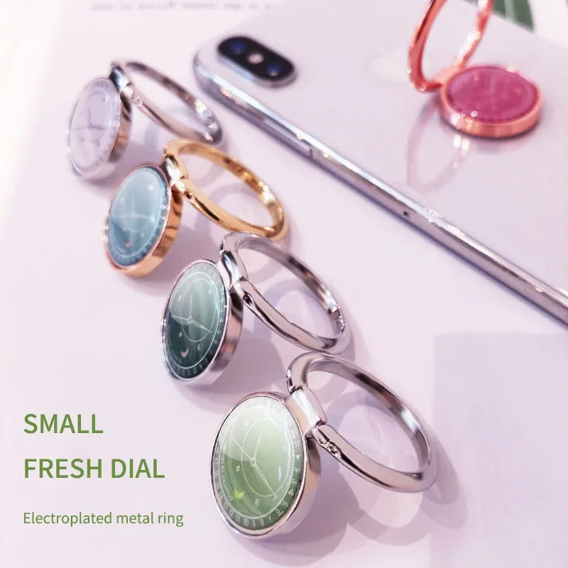 범용 손가락 반지 거치대 시계 패턴 전화 스탠드, 금속 자석 자동차 브래킷, 전화 액세서리, 아이폰 13, 12, 삼성 S22 용 