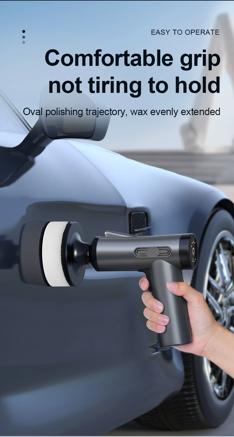Portable Car Polisher Adjustable Cordless Auto Electric Waxing Sanding Sealing Glaze Tool for Car Cleanig Waxing Repair Car - Image 2