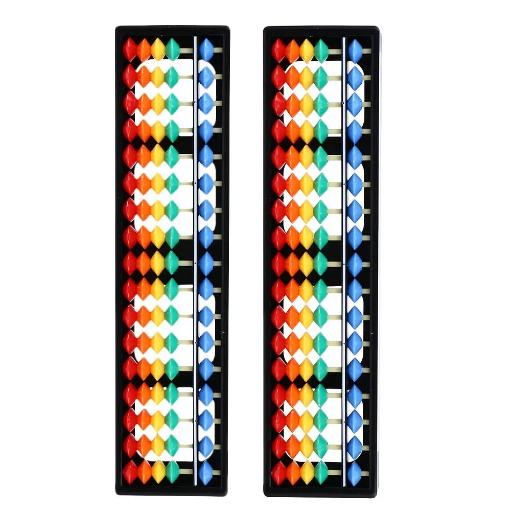 

2 Pcs 17 Rods Colorful Plastic Abacus Kids Counting Toys Mathematics Learning Tools Portable School Office