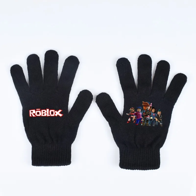 Caliente ROBLOX Anime juego cálido moda impreso guantes de punto tema Unisex invierno mantener caliente guantes dibujos animados regalo de cumpleaños