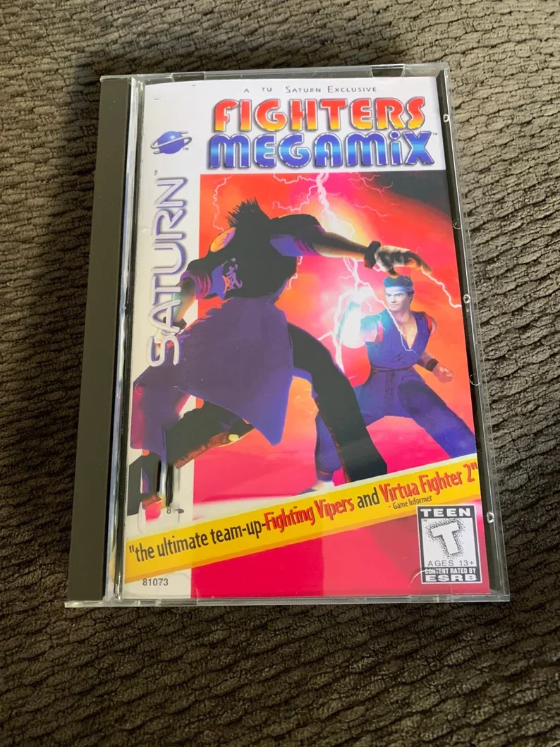 

Saturn Copy Disc Game Fighters Megamix With Manual Unlock SS Console Game Optical Drive Retro Video Direct Reading Game