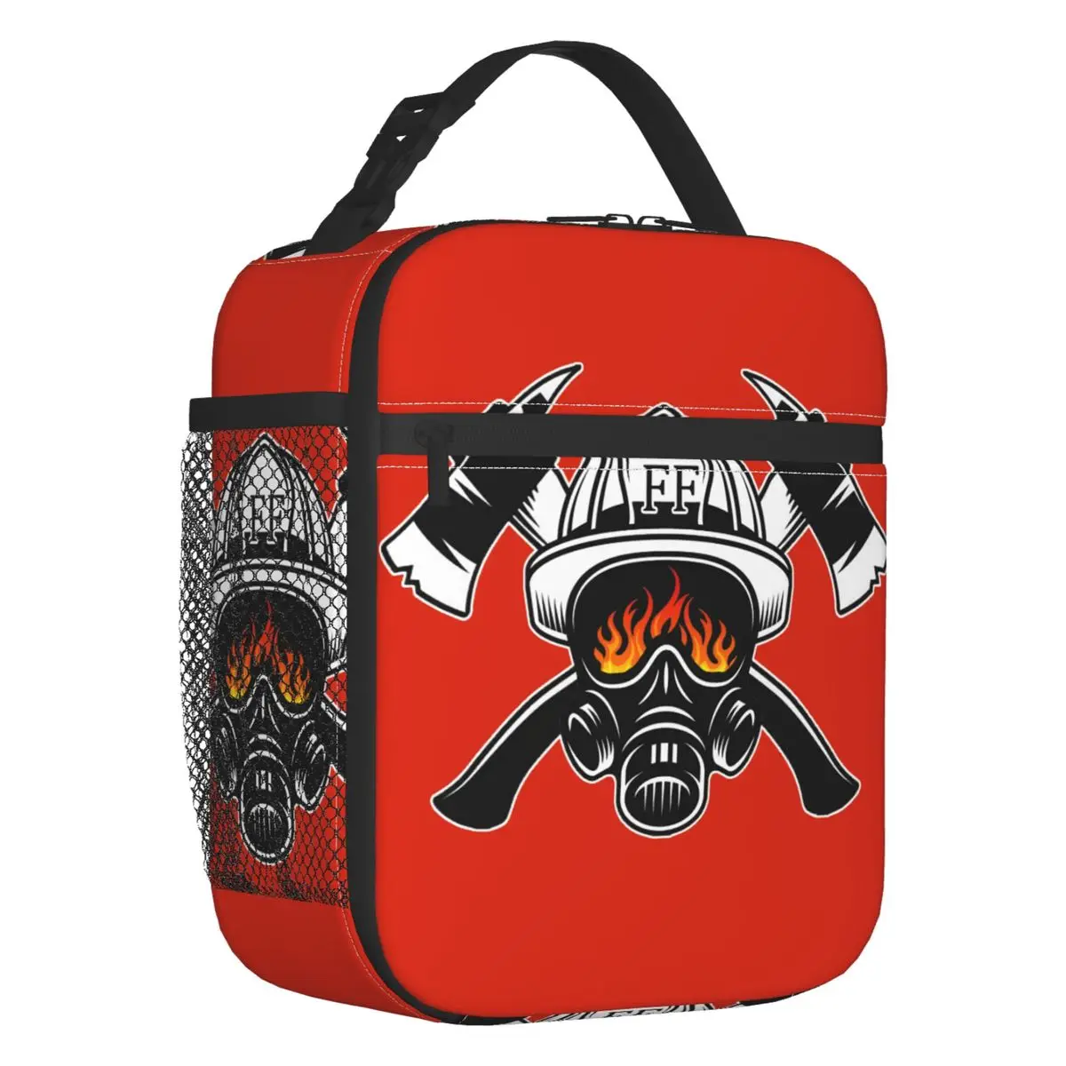 Firefighter Skull Portable Lunch Boxes Multifunction Fireman Fire Rescue Thermal Cooler Food Insulated Lunch Bag Office Work