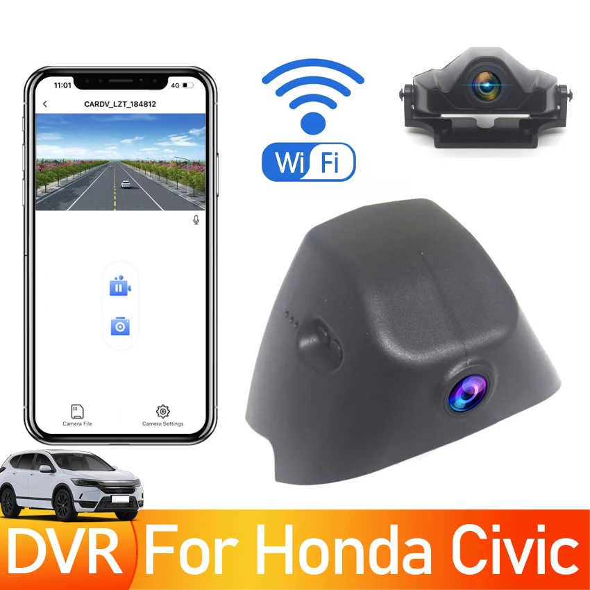 

New! UHD 2160P Plug And Play Car DVR Wifi Dashcam Video Recorder For Honda Civic 11th Gen Sedan & Hatchback & Si Sedan 2022 2023