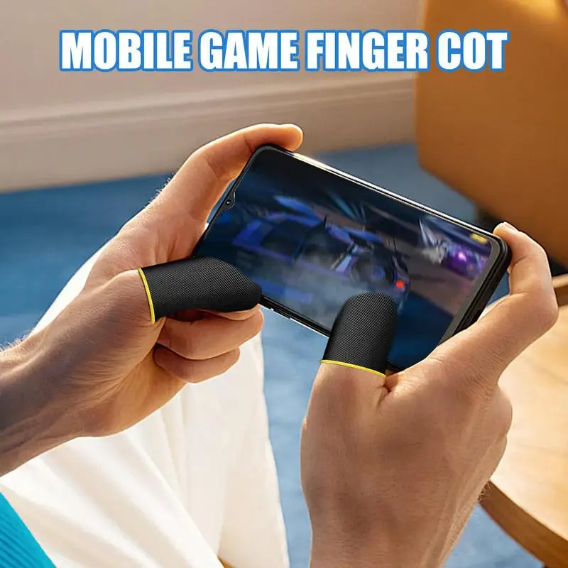 Gaming Finger Sleeve Breathable Fingertips For Games Anti-Sweat Touch Screen Finger Cots Cover Sensitive Touch Mobile Glove