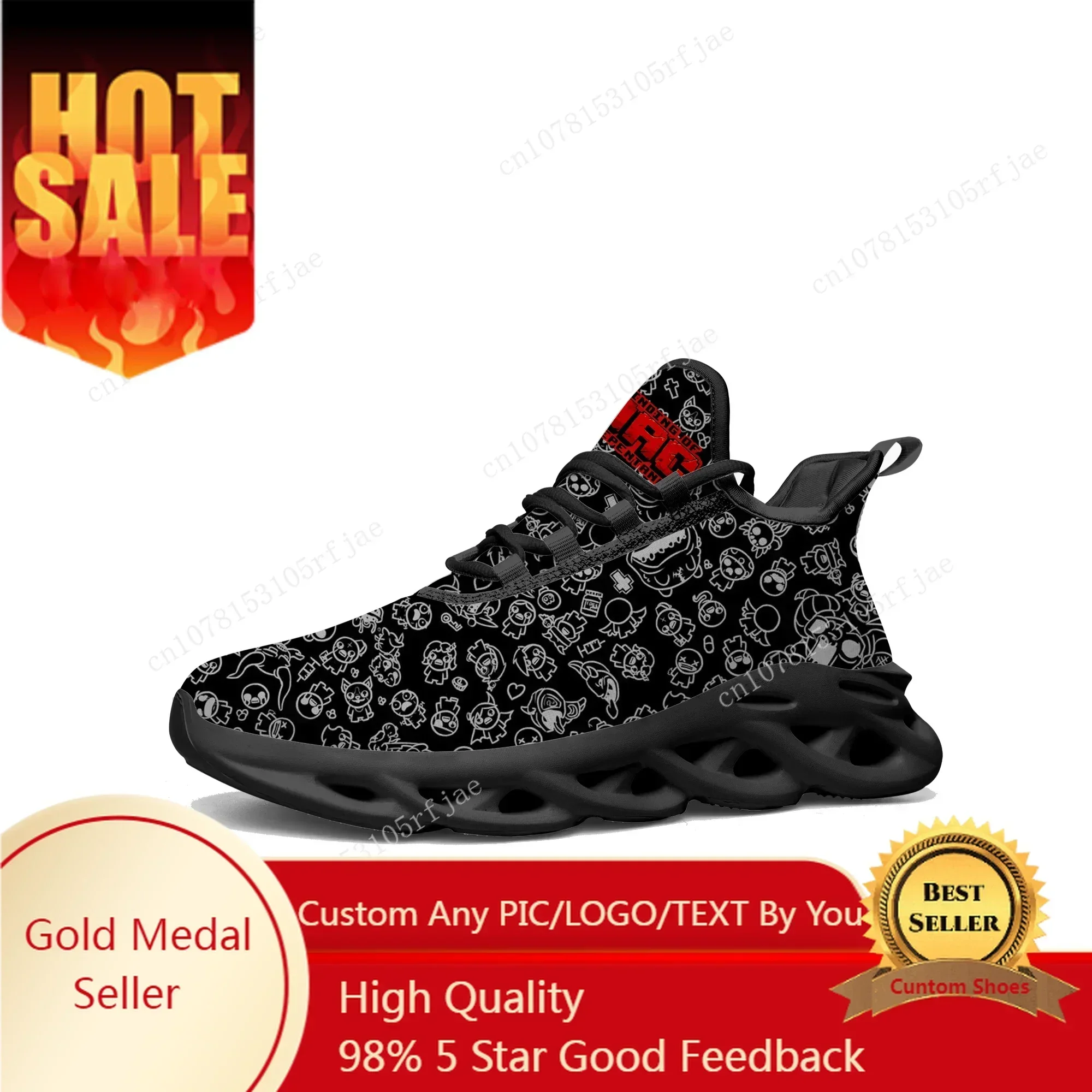 

The Binding of Isaac Flats Sneakers Cartoon Game Men Women Sports Running Shoes Tailor Made Lace Up Shoes