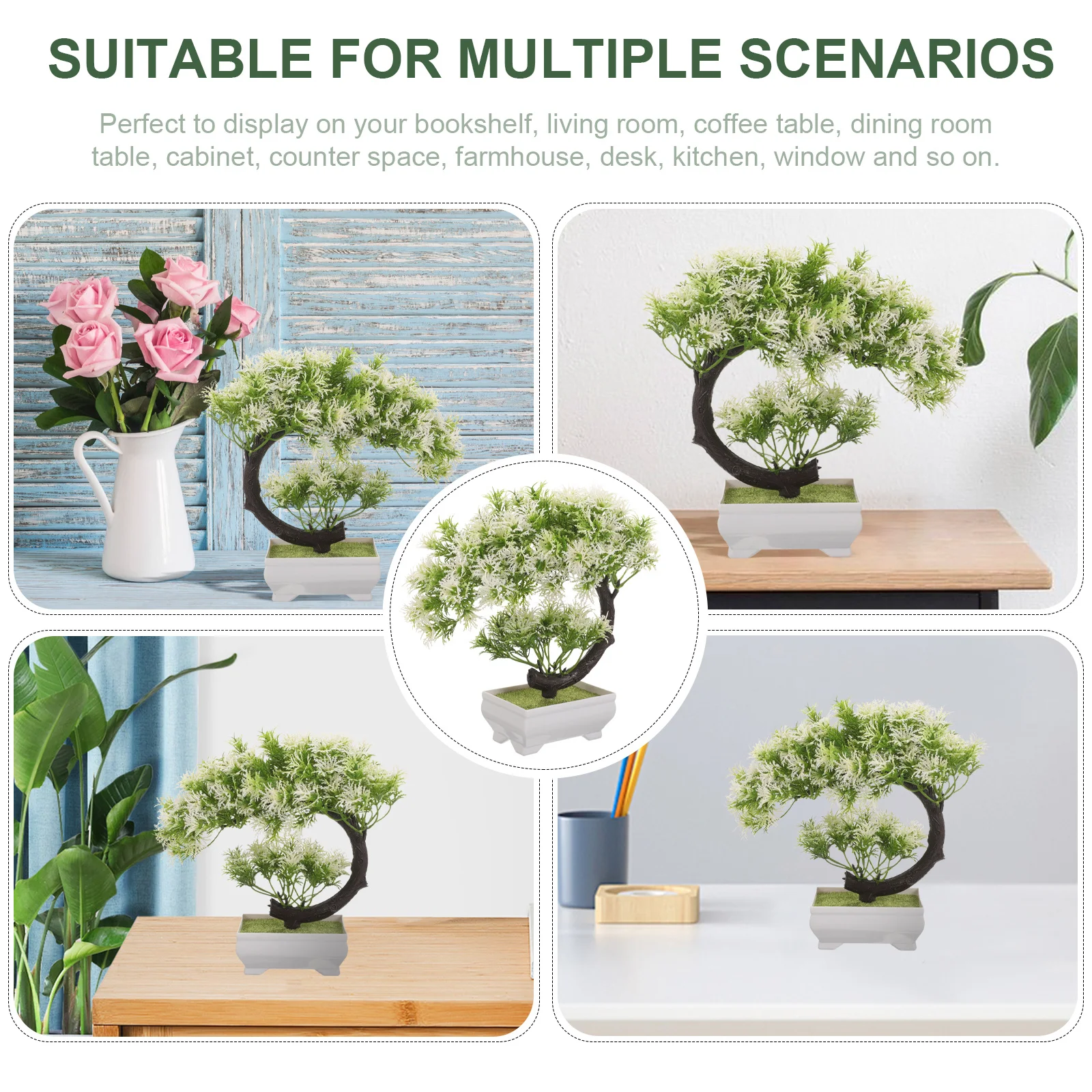 

Artificial Potted Tree Decoration Lifelike Plastic Bonsai for Home Office Desktop Decorative Fake Plants Indoor Plant Ornaments