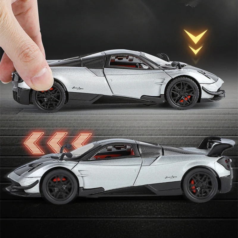 1:32 Pagani Huayra BC Legering Sport Model Diecast Metal Racewagen Voertuigen Model Simulatie Geluid Licht Collectie Kinderen Speelgoed Gift