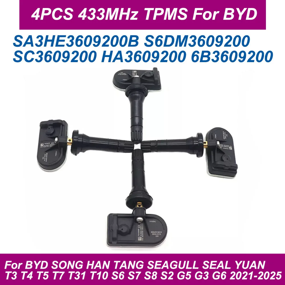 

4 шт. для BYD SONG HAN TANG SEAGULL SEAL YUAN T3 T4 T5 T7 T31 T10 S6 S7 S8 S2 TPMS датчик давления в шинах SA3HE 3609200 Б S6DM 3609200