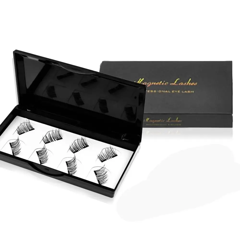 New Natural Look Magnetic Eyelashes No Glue 2 Magnets Magnetic Lashes Half Eye with Tweezers False Eyelashes