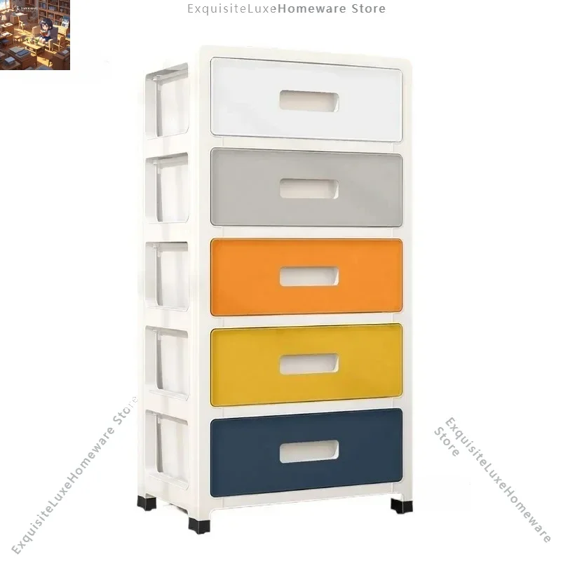 

Japanese Plastic Filing Cabinets Living Room Cabinet Chest of Drawers Floor-stand Multi-layer File Storage Cabinets for Office
