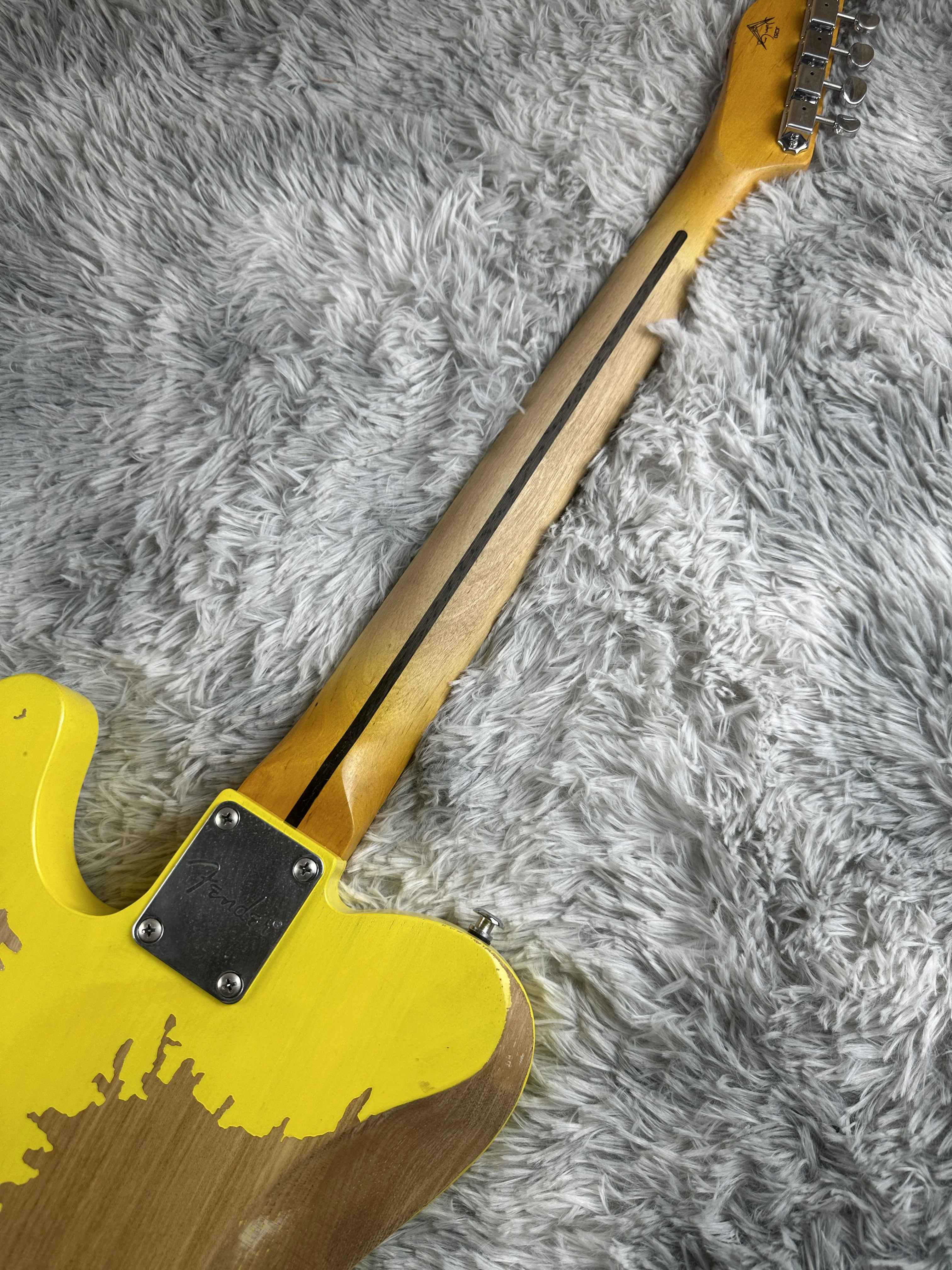 Tailai electric guitar, distressed body, alder body, Milk yellow, quick shipping included