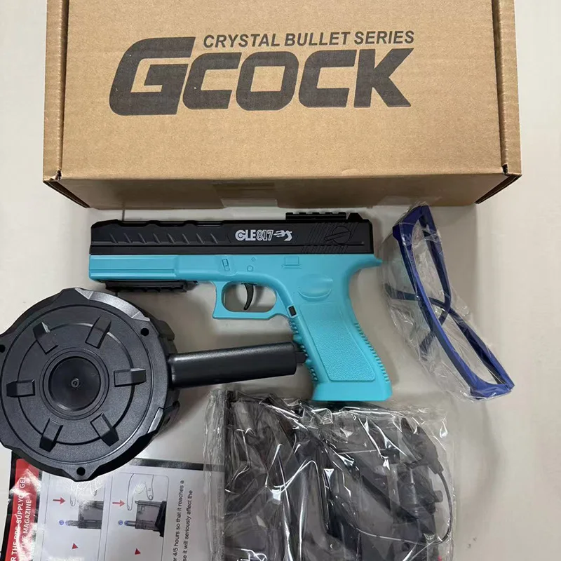 Rode Elektrische Gel Ball Blaster Gun GLE817 - Automatisch kogelschietspel met trommelmagazijn, rode stip & zaklamp voor buitenspellen