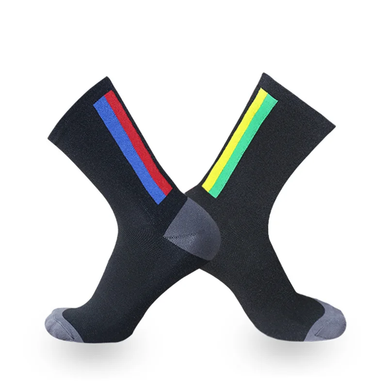 Men StripesCycling Professional Socks Competition With Women Colored Road Bicycle Outdoor Racing Bike Sport Running Socks