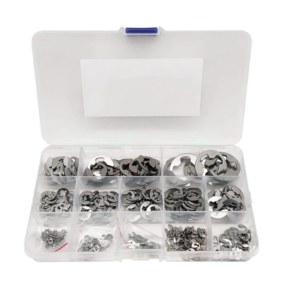 Premium 304 Stainless Steel E Clip Assortment Set Retainer Snap Rings For Precision Mechanical Repair Hardware Parts