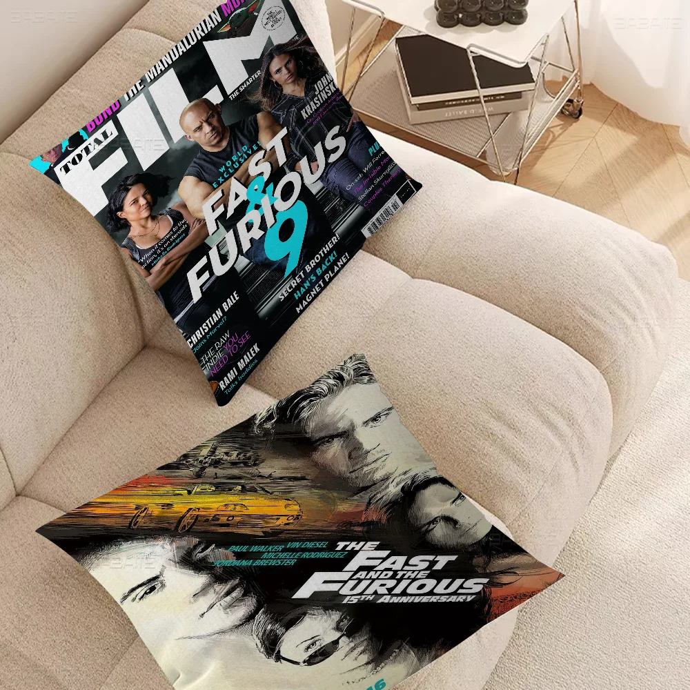 F-Fast And F-Furious Movie Office Cushion Pillowcase Car Cushion Cover45X45CM Lumbar Pillowcase Sofa Pillowcover