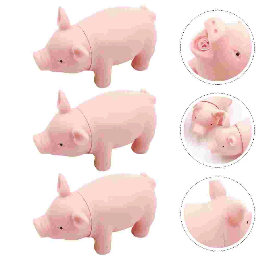 3 Pcs Screaming Pig Dog Toy Pet Entertainment Plaything Toys Molar Practical Lovely Chewing Fun