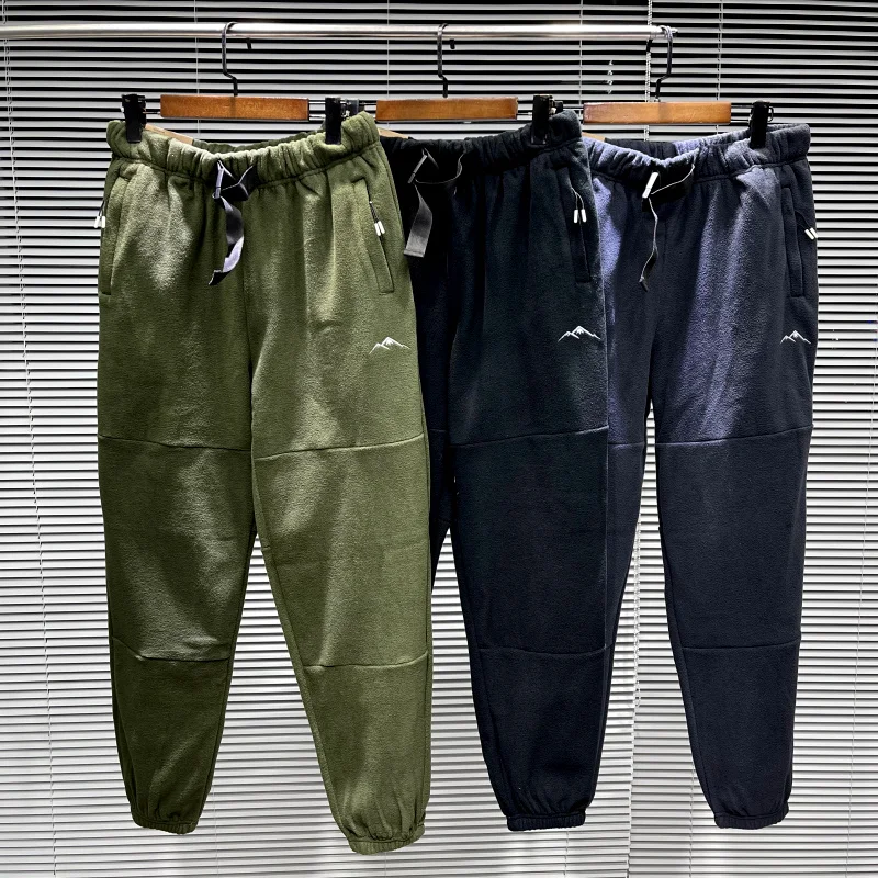الخريف الشتاء الوجهين Fce الدافئة سراويل تقليدية الرجال السراويل فضفاضة ثلاثية الأبعاد الخياطة Thiened الشباب نشط Sle السراويل الطويلة