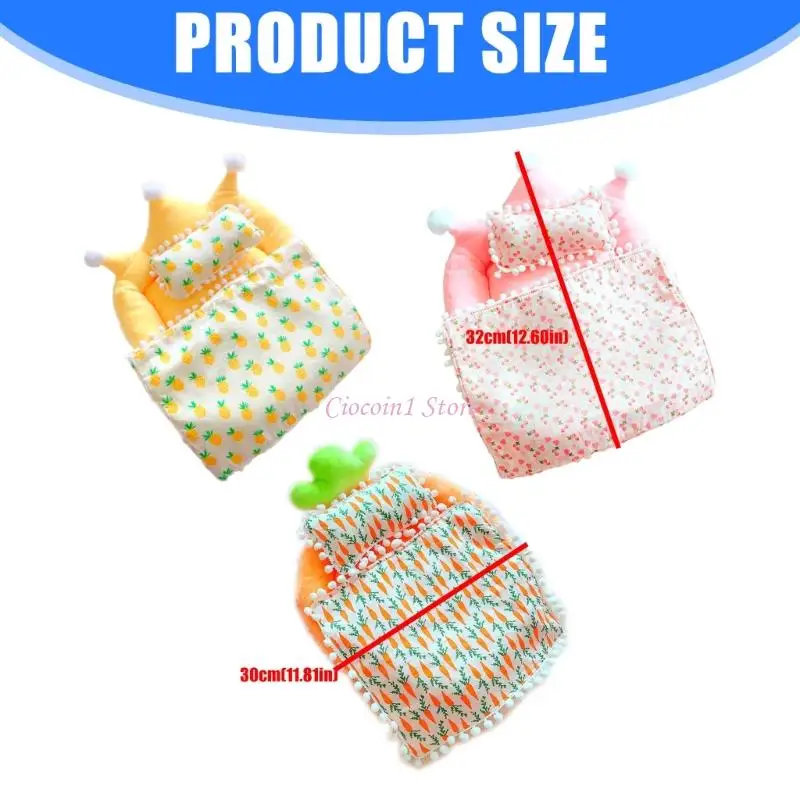 Y1UB 20cm Cotton Doll Bed Set Includes Plush Mattress Pillow Realistic Miniature Bedding For Display Or Play