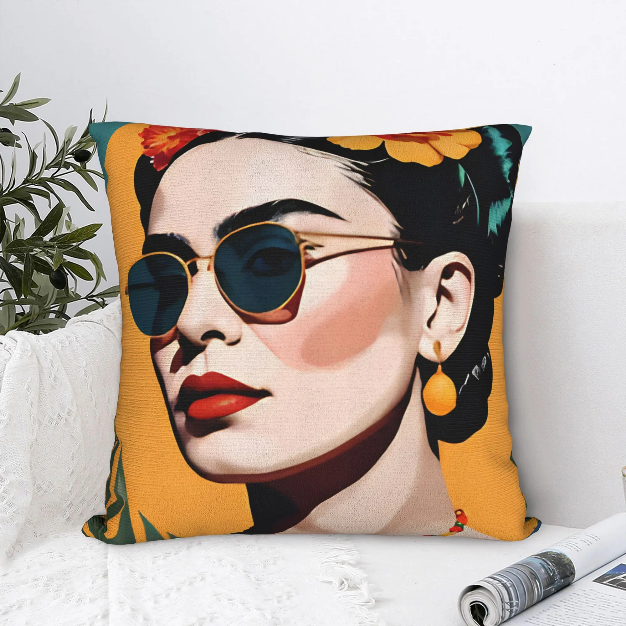 F-Fridas K-Kahlooo Pillow Case  Print Pillow Cover For Sofa Car Home Decor Morden Pillowcases