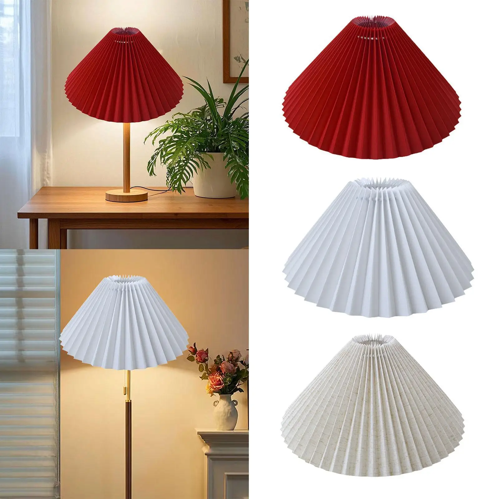 

Pleated Lampshade Bell Pendant Lampshade Simple Cloth Lightweight Replacement