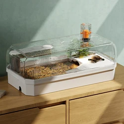 Acuario panorámico para tortugas con plataforma, filtro y calefacción