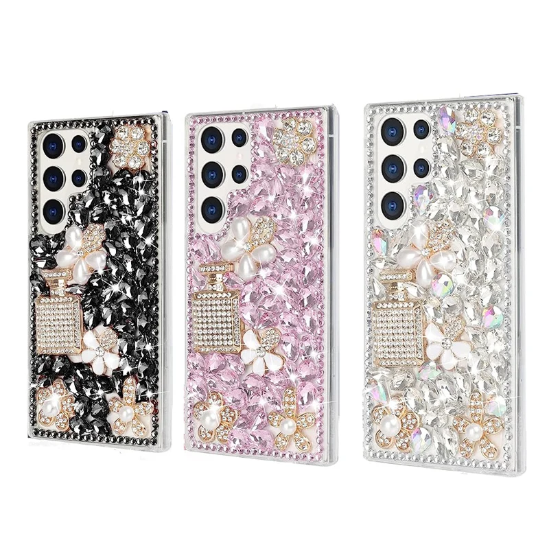 Luxury Bling Cell Phone Case for Samsung Galaxy S24 Plus, S21, S22, 23Ultra, Note20, Fashion Diamond, Rhinestones Girl Covers