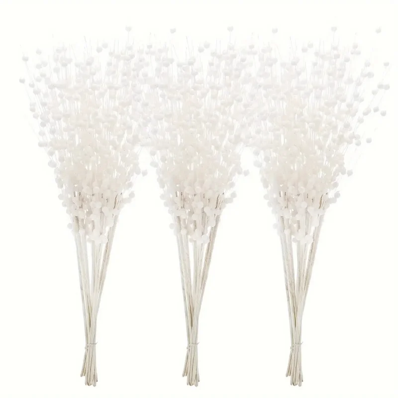 10 فرع التوت اللامع الاصطناعي، قطع مطرزة بالديكور، مناسبة لعيد الميلاد، مزينة بفروع لامعة، يمكن استخدامه بنفسك