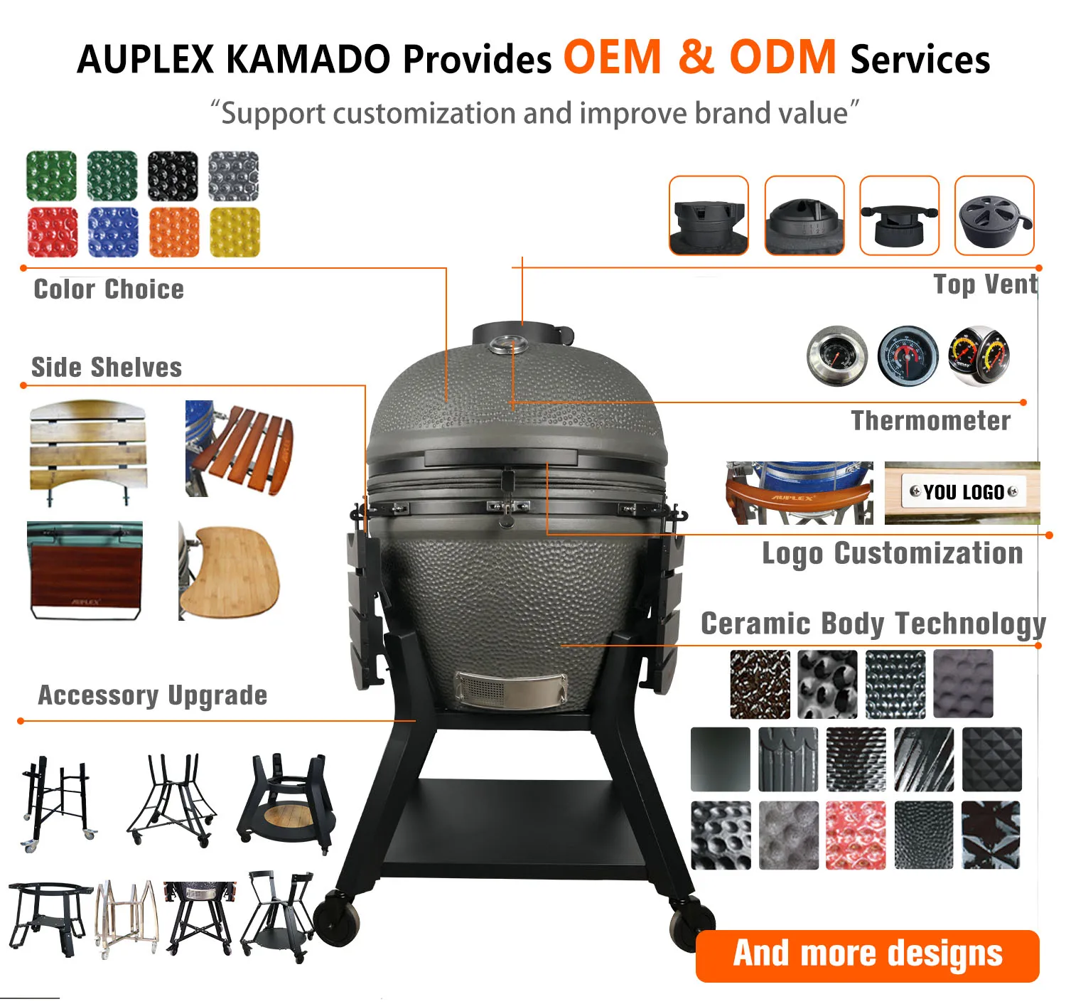 27-Inch Joe Luxurious Ceramic BBQ  Grills Outdoor for Kitchen Manufactured Barbecue Outdoor