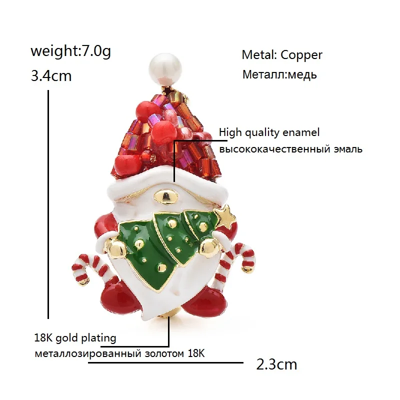 Wuli&baby Cute Taking Books Santa Claus Brooches Pins For Women High Quality Crystal Father Christmas New Year Brooch Gifts