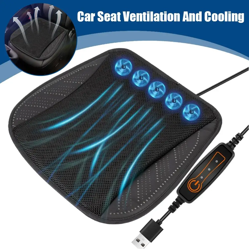 

Universal Car Seat Summer Cool Air Seat Cushion With Seat Car USB Refrigerated Cooling Fan Accessories O4T5