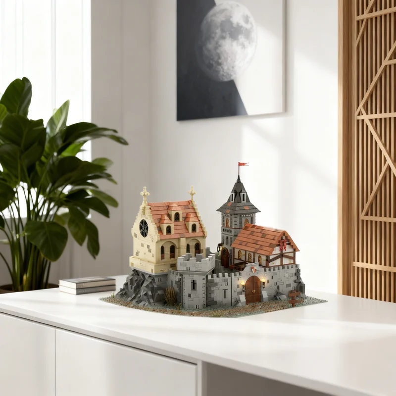 

4747pcs MOC Medieval 2 Castle Model Building Blocks Creative DIY Gift Display Decor Assemble Premium Adult Kids Desk Home Toy