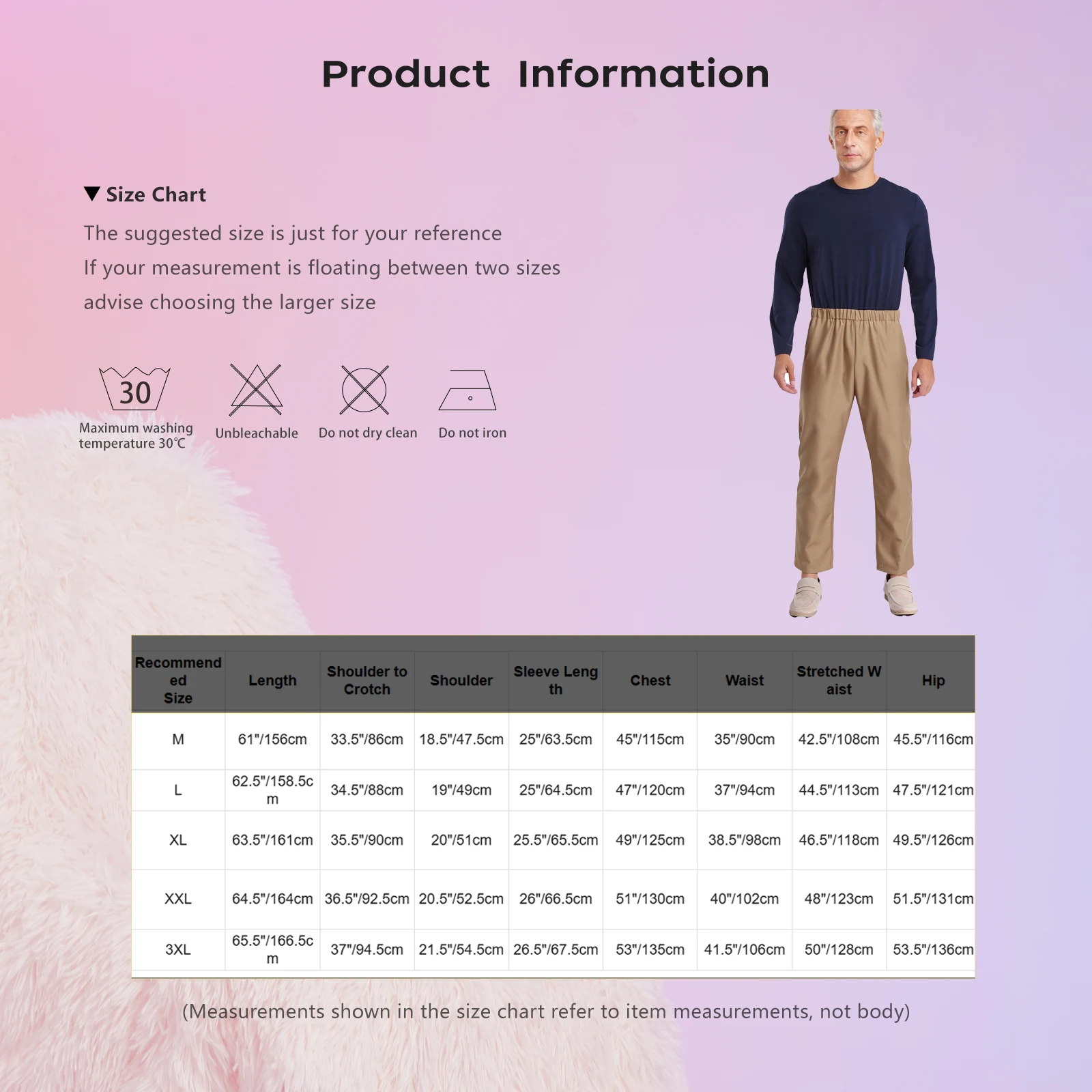 알츠하이머 환자 및 노인 돌봄을 위한 남성용 적응형 점프수트 컬러 블록 디자인 라운드 넥 긴팔 백 지퍼 롬퍼